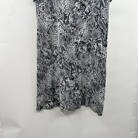 Calvin Klein Women's Cold Shoulder Short Sleeve Shift Dress Snake Print Medium - Picture 5 of 9